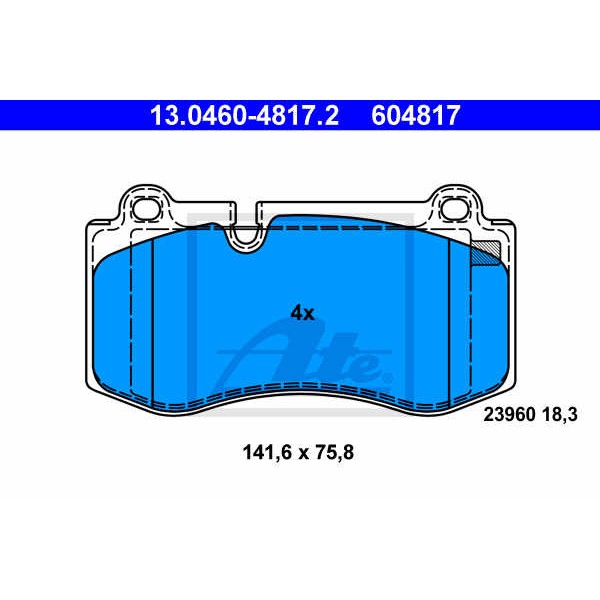 Слика на плочки ATE 13.0460-4817.2 за Mercedes S-class Saloon (w221) S 320 CDI - 211 коњи дизел