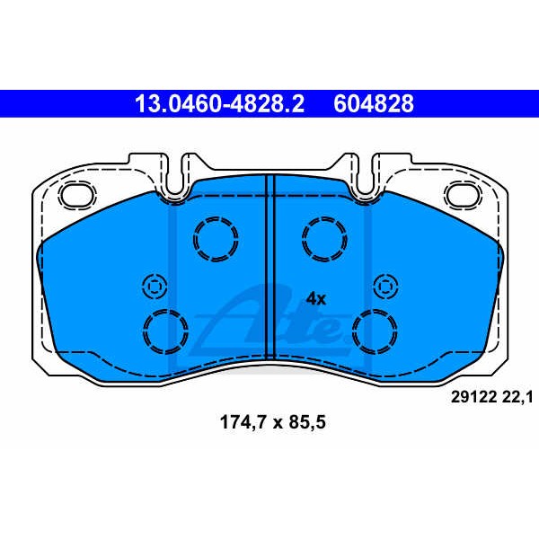 Слика на плочки ATE 13.0460-4828.2 за камион Iveco Daily 2006 Platform 65C17, 65C17 /P - 170 коњи дизел