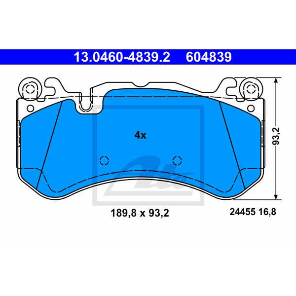 Слика на плочки ATE 13.0460-4839.2 за Mercedes S-class (w222) S 63 AMG (222.077) - 585 коњи бензин