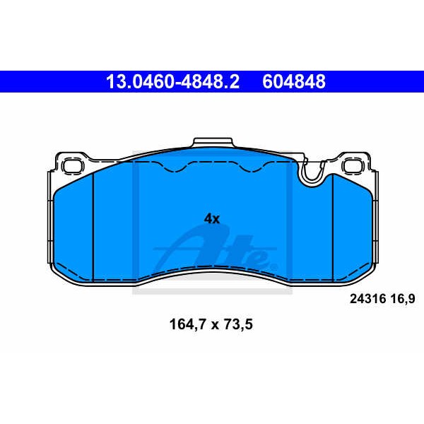 Слика на плочки ATE 13.0460-4848.2 за BMW 3 Coupe E92 330 i - 272 коњи бензин