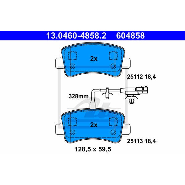 Слика на плочки ATE 13.0460-4858.2 за Opel Movano B Box 2.3 CDTI FWD (FV) - 131 коњи дизел