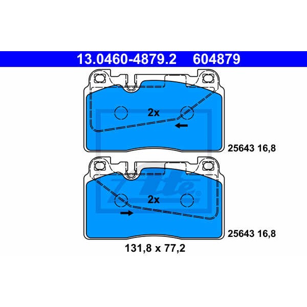 Слика на плочки ATE 13.0460-4879.2 за Audi A7 Sportback (4GA) 2.8 FSI quattro - 204 коњи бензин