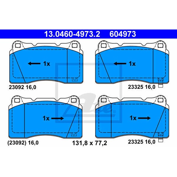 Слика на плочки ATE 13.0460-4973.2 за Subaru Impreza Wagon (GD,GG) 2.5 AWD - 300 коњи бензин