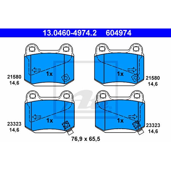 Слика на плочки ATE 13.0460-4974.2 за Nissan 350Z Roadster (Z33) 3.5 - 280 коњи бензин