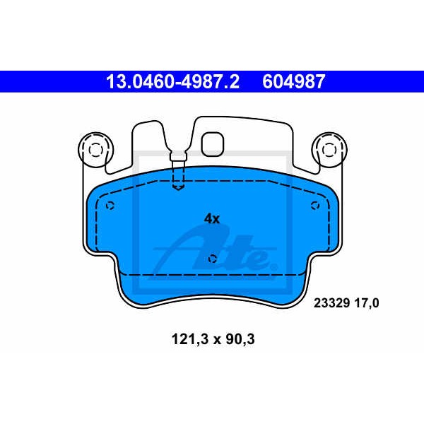 Слика на плочки ATE 13.0460-4987.2 за Porsche 911 Convertible (997) 3.6 Carrera - 329 коњи бензин