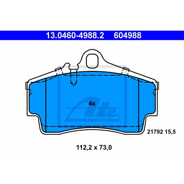 Слика на плочки ATE 13.0460-4988.2 за Porsche 911 Convertible (997) 3.6 Carrera - 329 коњи бензин