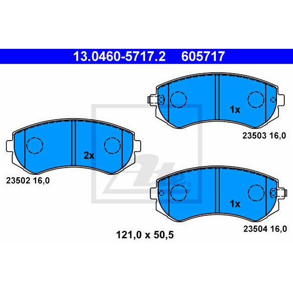 Слика на плочки ATE 13.0460-5717.2 за Nissan Pulsar Hatchback (N15) 1.6 SR,SLX - 90 коњи бензин