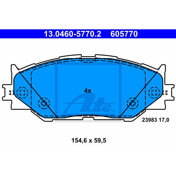 Слика на плочки ATE 13.0460-5770.2 за Lexus IS C (GSE2) 250 - 208 коњи бензин