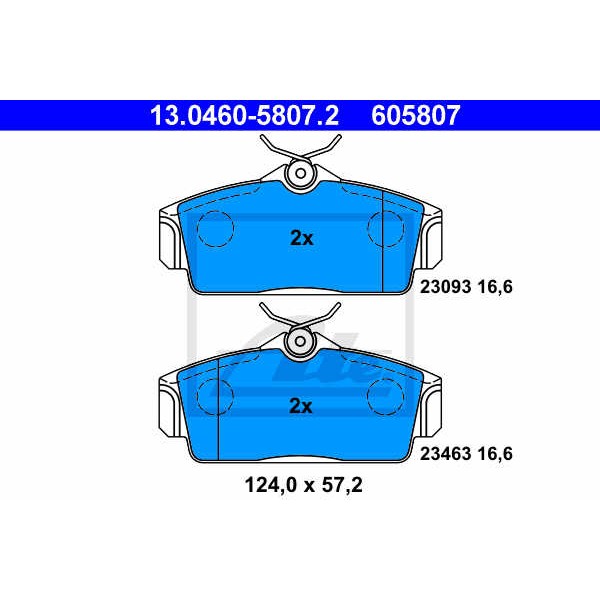 Слика на плочки ATE 13.0460-5807.2 за Nissan Pulsar Hatchback (N16) 1.5 dCi - 82 коњи дизел