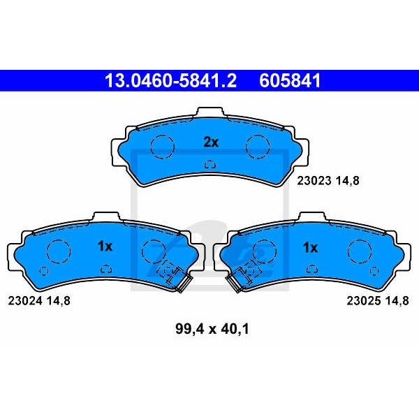 Слика на плочки ATE 13.0460-5841.2 за Nissan Almera  (N15) 1.5 - 105 коњи бензин