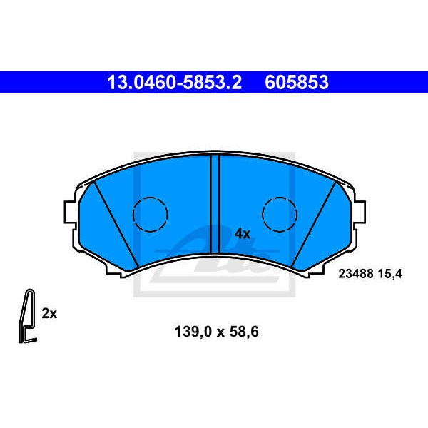 Слика на плочки ATE 13.0460-5853.2 за Mitsubishi Shogun (V60,V70) 2.5 TDi (V64W, V74W) - 115 коњи дизел