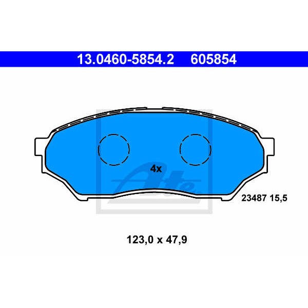 Слика на плочки ATE 13.0460-5854.2 за Mitsubishi Pajero TR4 (H6W,H7W) GDI (H67W, H77W) - 129 коњи бензин