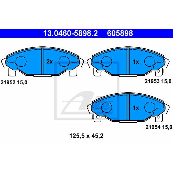 Слика на плочки ATE 13.0460-5898.2 за Daihatsu Charade 4 G200,G202 1.6 GTi - 105 коњи бензин