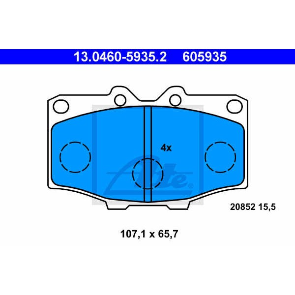 Слика на плочки ATE 13.0460-5935.2 за Toyota Land Cruiser (J7) 3.4 D (BJ70_V, BJ73_) - 95 коњи дизел