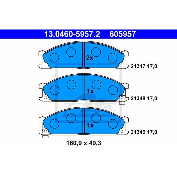 Слика на плочки ATE 13.0460-5957.2 за Suzuki Swift 1 (AA) 1.3 - 121 коњи бензин