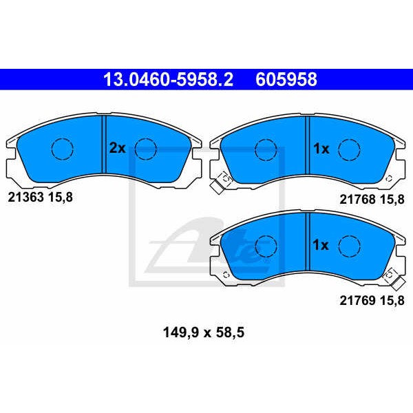 Слика на плочки ATE 13.0460-5958.2 за Mitsubishi Outlander (CW) 2.2 DI-D 4WD - 140 коњи дизел