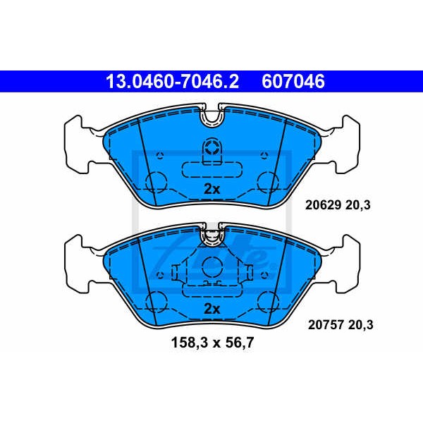 Слика на плочки ATE 13.0460-7046.2 за BMW 3 Sedan E30 M3 2.3 - 215 коњи бензин