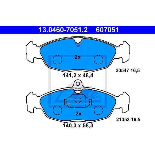 Слика на плочки ATE 13.0460-7051.2 за Opel Astra F 1.6 - 75 коњи бензин