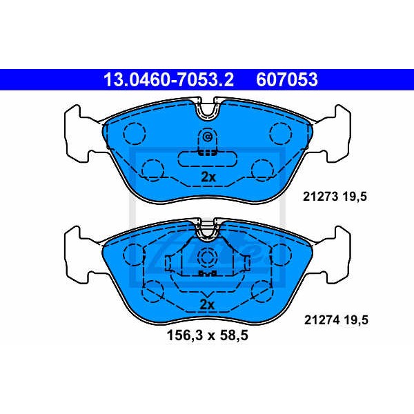 Слика на плочки ATE 13.0460-7053.2 за Volvo S70 Saloon (P80) 2.4 - 140 коњи бензин