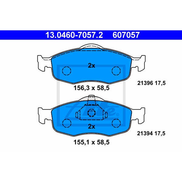 Слика на плочки ATE 13.0460-7057.2 за Ford Granada MK 3 (gae,gge) 2.9 i - 145 коњи бензин