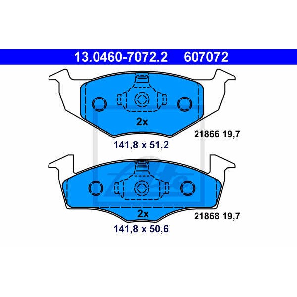 Слика на плочки ATE 13.0460-7072.2 за VW Golf 3 (1H1) 1.9 D - 64 коњи дизел