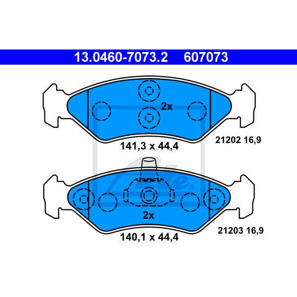 Слика на плочки ATE 13.0460-7073.2 за Ford Fiesta MK 3 (gfj) 1.8 TD - 75 коњи дизел