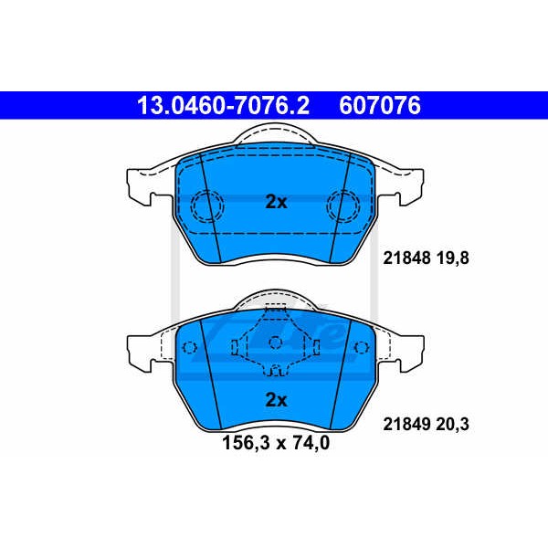 Слика на плочки ATE 13.0460-7076.2 за VW Sharan (7m) 2.8 VR6 Syncro - 174 коњи бензин