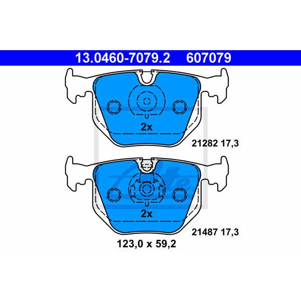 Слика на плочки ATE 13.0460-7079.2 за BMW 3 Coupe E46 330 Cd - 204 коњи дизел