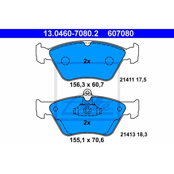 Слика на плочки ATE 13.0460-7080.2 за Saab 900 II Convertible 2.0 -16 Turbo - 185 коњи бензин