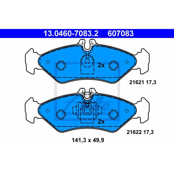 Слика на плочки ATE 13.0460-7083.2 за Mercedes Sprinter 2-t Platform (901,902) 208 D - 79 коњи дизел