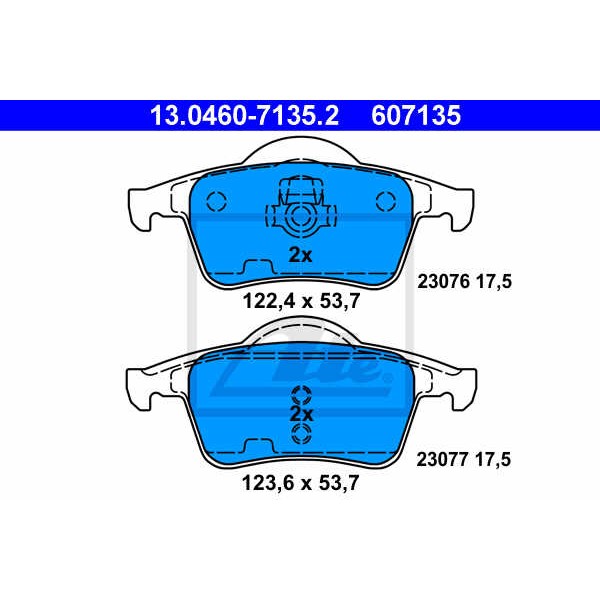 Слика на плочки ATE 13.0460-7135.2 за Volvo V70 Estate 2 (P80) 2.4 D5 AWD - 163 коњи дизел