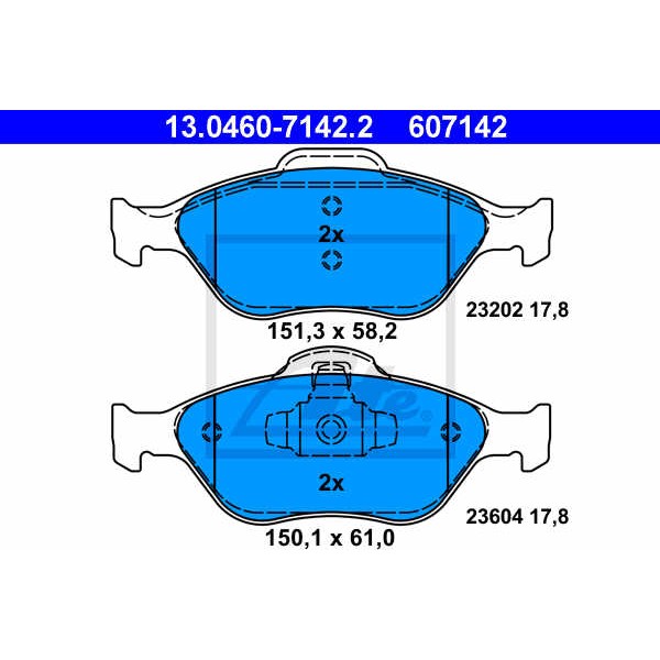 Слика на плочки ATE 13.0460-7142.2 за Ford Fiesta MK 4 (ja,jb) 1.0 i - 52 коњи бензин