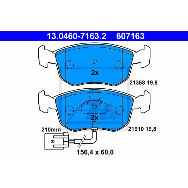 Слика на плочки ATE 13.0460-7163.2 за Ford Mondeo 2 Estate (BNP) 2.5 24V - 170 коњи бензин