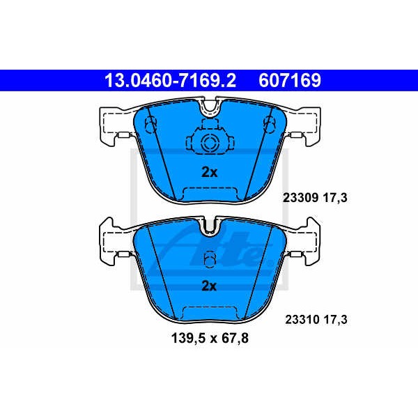 Слика на плочки ATE 13.0460-7169.2 за BMW X5 E70 M 50 d - 381 коњи дизел