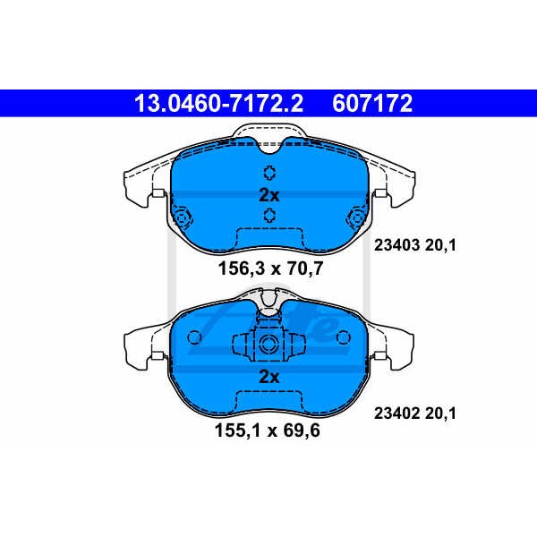 Слика на плочки ATE 13.0460-7172.2 за Fiat Croma 194 1.9 D Multijet - 120 коњи дизел