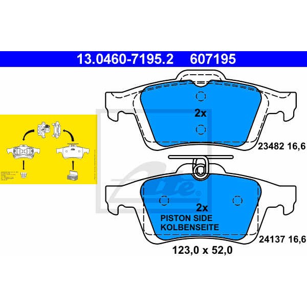 Слика на плочки ATE 13.0460-7195.2 за Ford Focus 2 (da) 1.4 - 80 коњи бензин