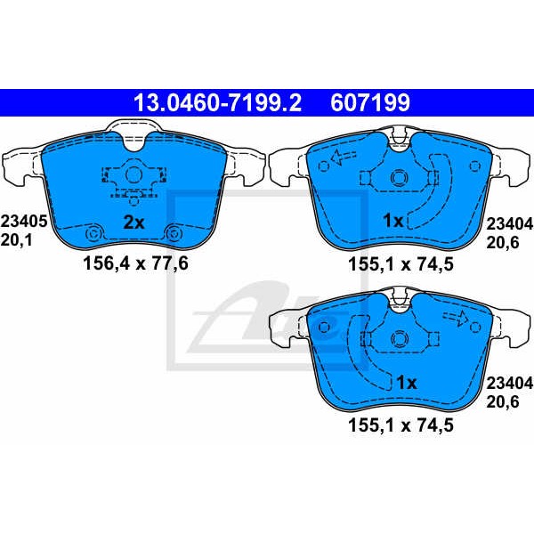 Слика на плочки ATE 13.0460-7199.2 за Opel Signum 3.2 V6 - 211 коњи бензин