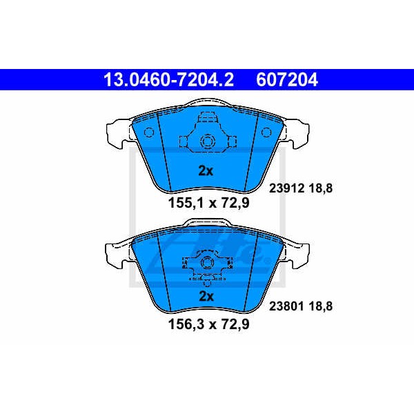 Слика на плочки ATE 13.0460-7204.2 за Saab 9-3 Saloon (YS3F) 1.9 TiD - 150 коњи дизел