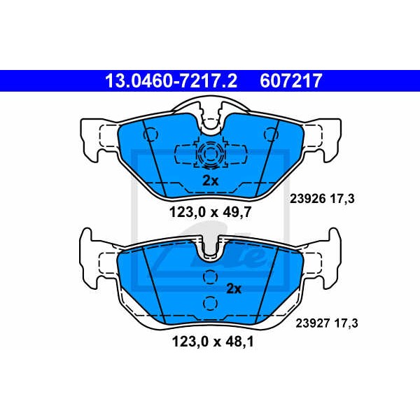 Слика на плочки ATE 13.0460-7217.2 за BMW 3 Cabrio E93 320 d - 184 коњи дизел