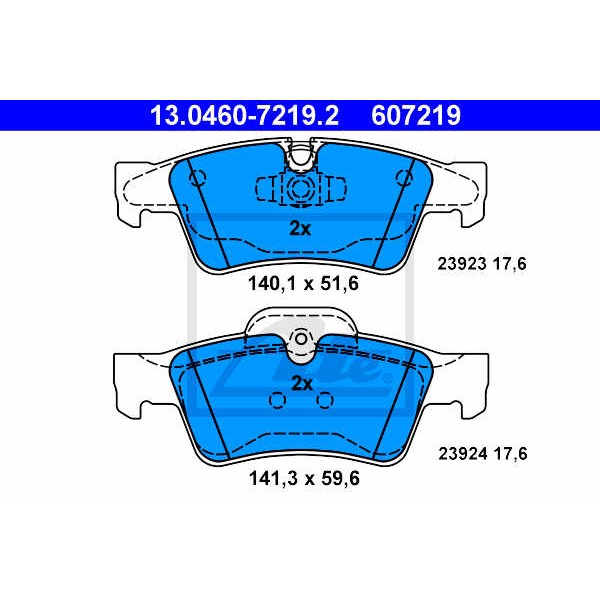 Слика на плочки ATE 13.0460-7219.2 за Mercedes ML-class (w164) ML 350 4-matic (164.186) - 272 коњи бензин