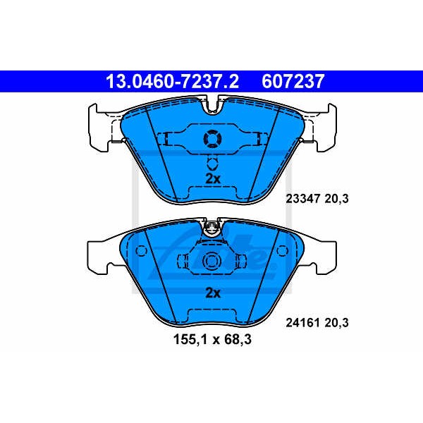 Слика на плочки ATE 13.0460-7237.2 за BMW 3 Coupe E92 330 d xDrive - 245 коњи дизел