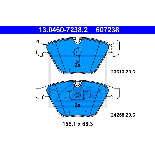 Слика на плочки ATE 13.0460-7238.2 за BMW 3 Coupe E92 330 i - 272 коњи бензин