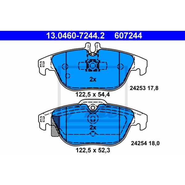 Слика на плочки ATE 13.0460-7244.2 за Mercedes C-class Estate (s204) C 200 CGI (204.248) - 184 коњи бензин