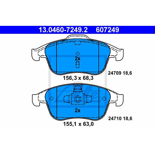 Слика на плочки ATE 13.0460-7249.2 за Renault Megane CC 2.0 dCi (EZ0L) - 160 коњи дизел