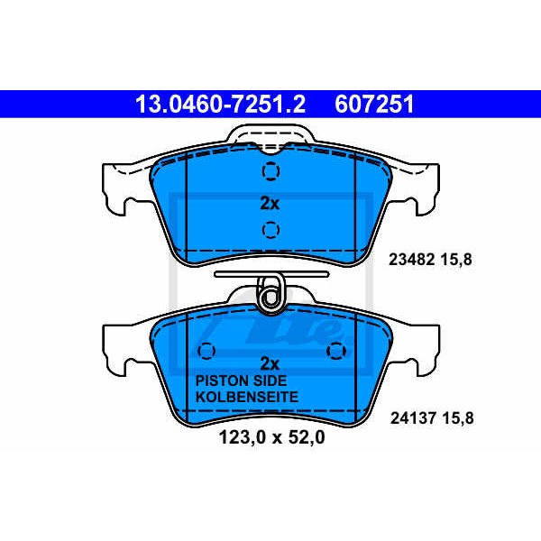 Слика на плочки ATE 13.0460-7251.2 за Renault Laguna Coupe (DT0-1) 3.5 V6 (DT0P) - 238 коњи бензин