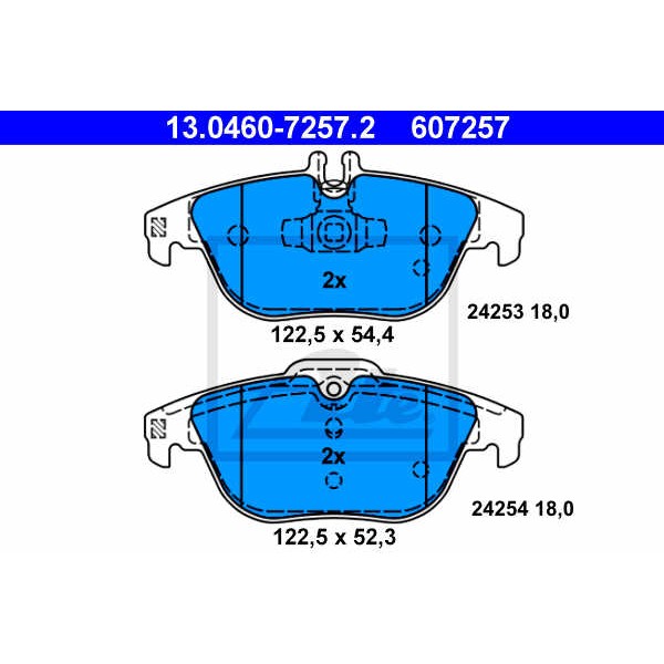 Слика на плочки ATE 13.0460-7257.2 за Mercedes GLK-class (x204) 200 CDI (204.901) - 136 коњи дизел