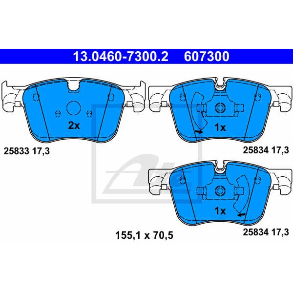 Слика на плочки ATE 13.0460-7300.2 за Citroen C4 Grand Picasso 2 1.2 THP 130 - 130 коњи бензин