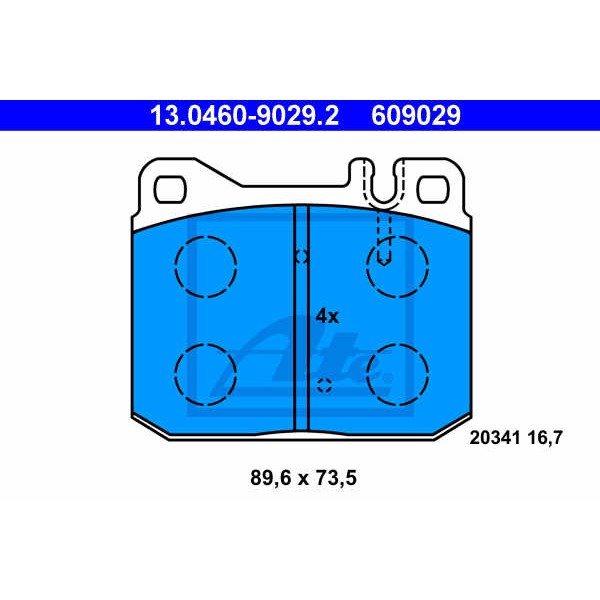 Слика на плочки ATE 13.0460-9029.2 за Mercedes-Benz S-class (w126) 560 SE,SEL (126.038, 126.039) - 242 коњи бензин