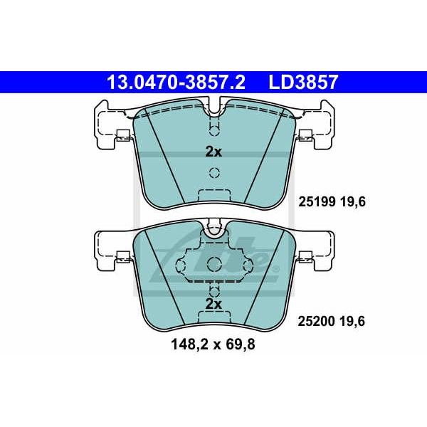 Слика на плочки ATE Ceramic 13.0470-3857.2 за BMW 1 F21 125 d - 211 коњи дизел