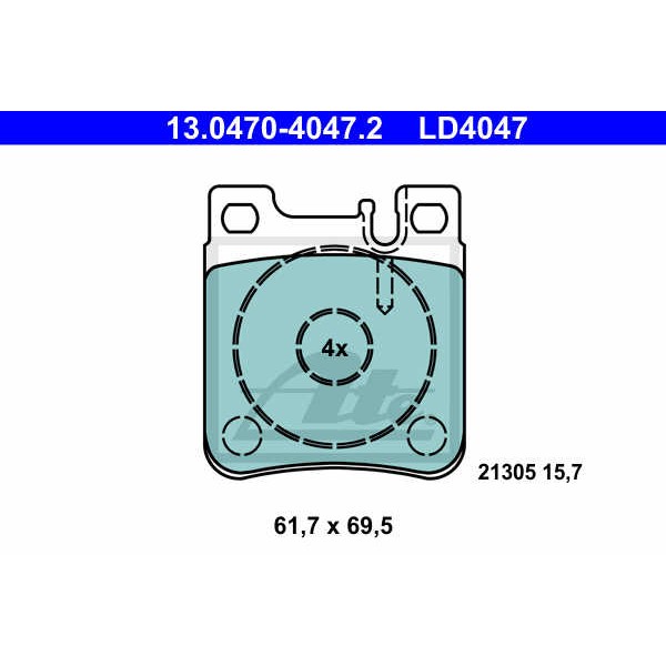 Слика на плочки ATE Ceramic 13.0470-4047.2 за Mercedes CLK (c209) 55 AMG (209.376) - 367 коњи бензин